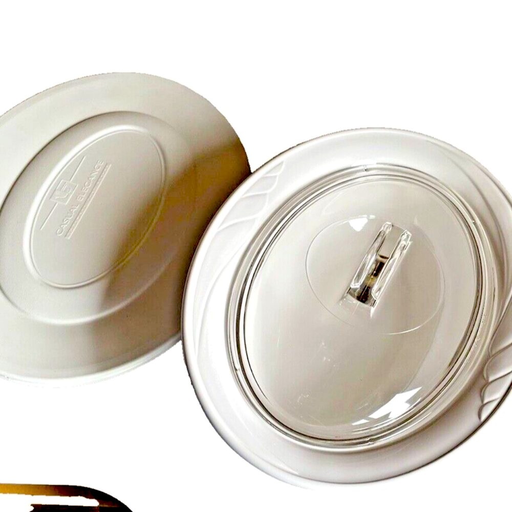 CorningWare Casual Elegance Oval Casserole Dish L-32 with 2 Lids
